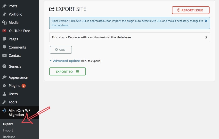 Export the Site