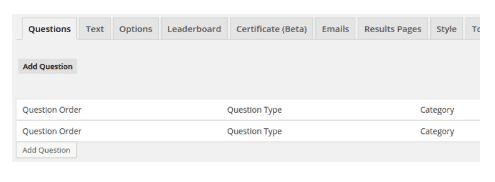 Selecting a question type