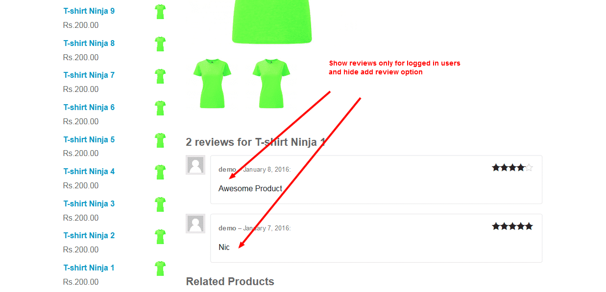 WooCommerce Product Star Rating and Review